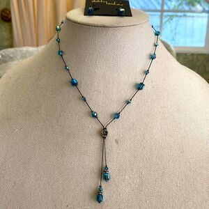 Dabby reid turquoise iridescent geometric crystals hematite color chain extender
